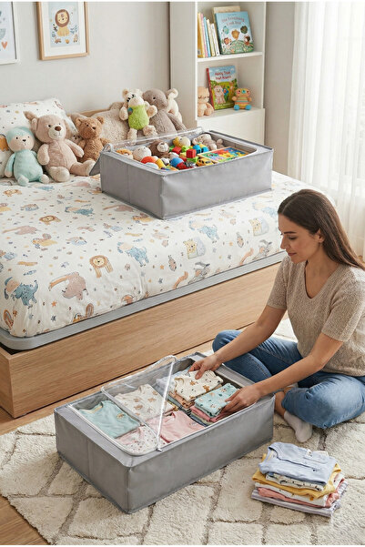 SER&YAT 2 Adet Pencereli Destekli Telli Büyük Boy Plus Baza Altı Çok Amaçlı O...