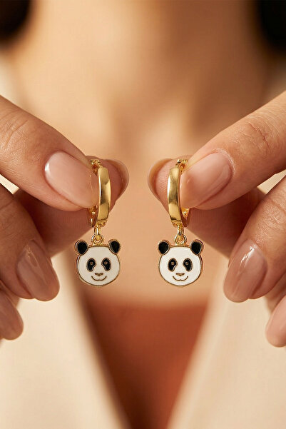 VAOOV 925 Ayar Gümüş Mineli Panda Küpe