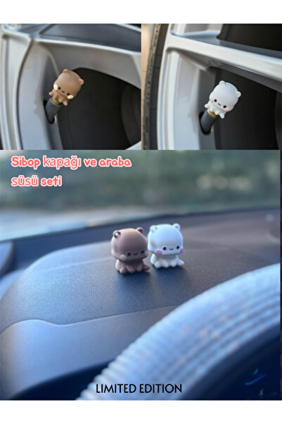 ADA 3D Dudu Bubu Panda Ayıcık Çift Torpido Süsü Sevgiliye Özel Hediye Araba S...