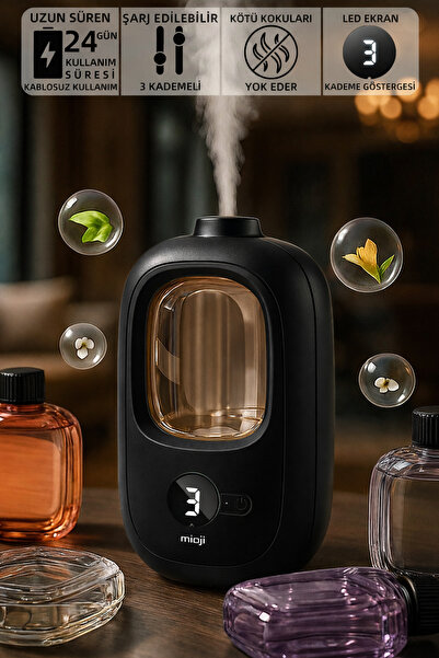 Mioji Mio Smell 2x Yeni Nesil Şarjlı Otomatik Oda Kokusu Makinesi Siyah (1 AD...