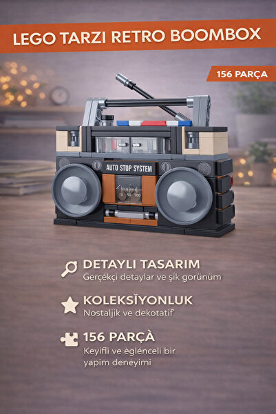 JOY SMART BLX JK8215 Retro 90'lar Radyo Teyp Yapım Seti - 6+ Yaş Eğitici Blok...