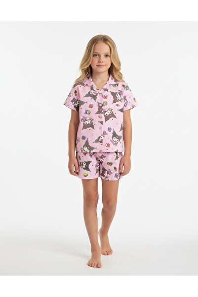 DFN Kids 4,5,6,7,8,9,10 Yaş Kız Çocuk Yazlık Pijama Alt-Üst 3 Takım