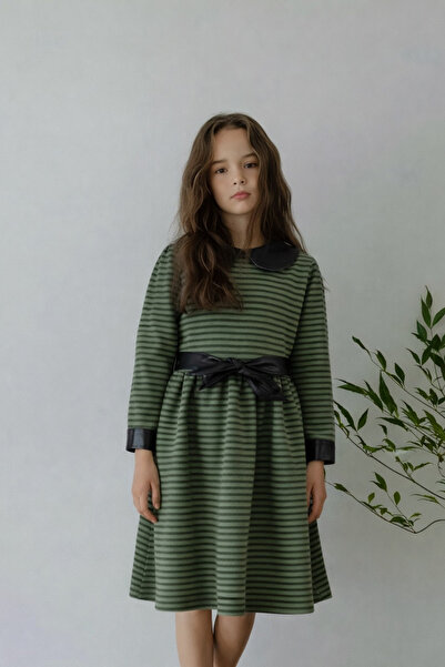 FESSHERA KİDS Κοριτσίστικο φόρεμα με λεπτομέρειες από συνθετικό δέρμα, γιακά ...