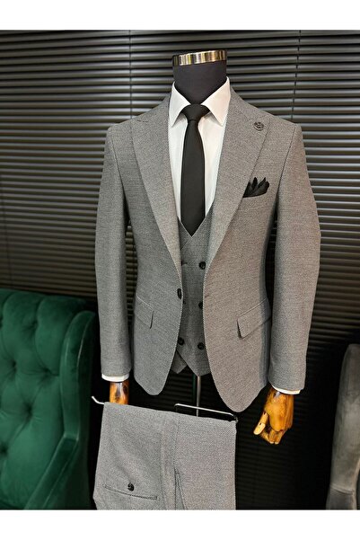 Terziayhan Στολή Dobby Grey Slimfit