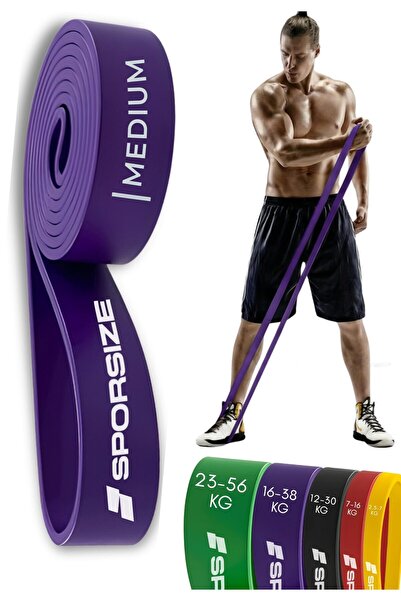Sporsize Profesyonel Direnç Bandı Tekli Güçlü Lateks Loop Band, Fitness, Cros...