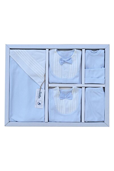 Sitilin Erkek Bebek Gri Hastane Çıkışı Papyon Lüks 10 Lu Set STL6449