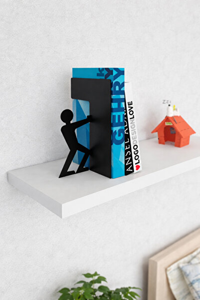 VENON 1 τεμ. Βιβλιοθήκη Man Μαύρη διακοσμητική βιβλιοθήκη Οργανωτής βιβλιοθήκ...