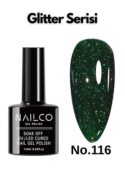 Naıl Co Uv Led Kalıcı Oje 7.5 ml Glitter Seri Nailco 116