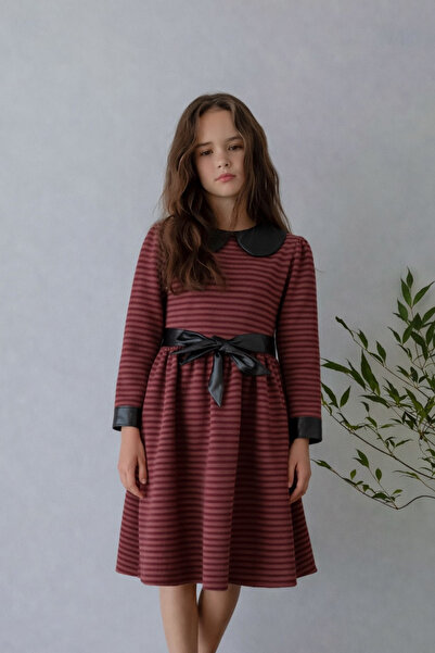 FESSHERA KİDS Rochie pentru fete, cu detalii din piele artificială, guler tip...