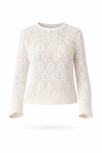 5in1Canpolat Εκρού Διάτρητο Πλεκτό 261036