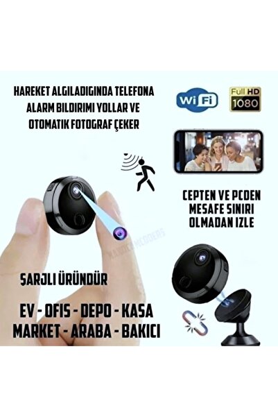 Nanocamcoders 1K ° 1080P HD Mini Premium Kamera Gizli Sesli Video Kablosuz Wi...