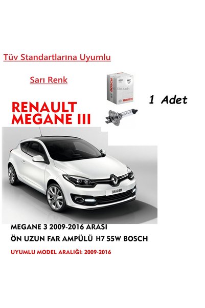 Bosch MEGANE 3 2009-2016 ARASI ÖN UZUN FAR AMPÜLÜ H1 55W (1ADET)