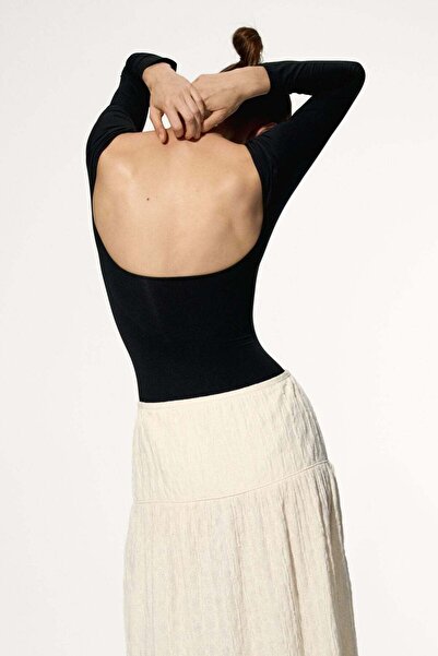 H&M Textured jersey midi skirt