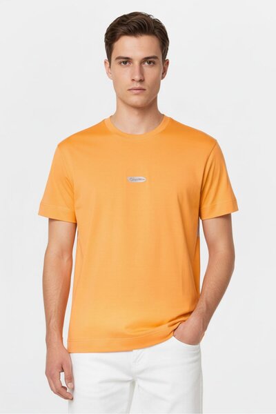 Givenchy Men Crew Neck Brand Logo Short Sleeve T-Shirt, Orange