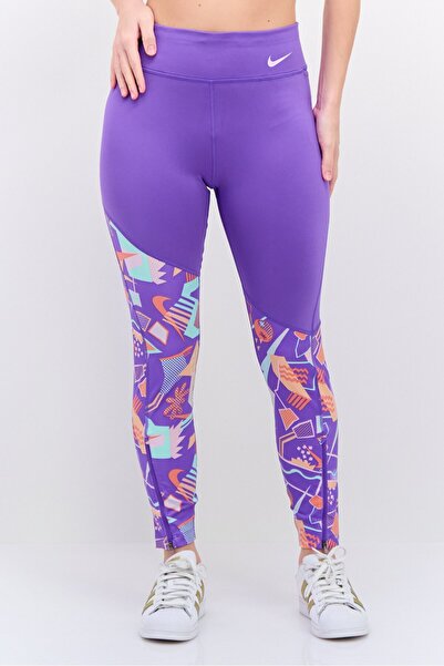 Nike بنطال رياضي نسائي للجري Dri Fit، أرجواني