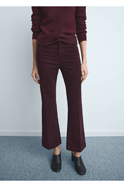 MANGO Woman Fitilli kadife flare jean pantolon