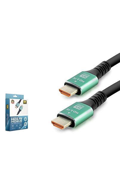 HADRON Hdx2045 HDMI 2.1 Cable 8K Uhd 60 Hz Od 8.0 mm 3 m - Black Green