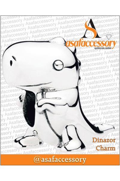 asaf Dinozor Charm | Gümüş Kaplama| Accessory