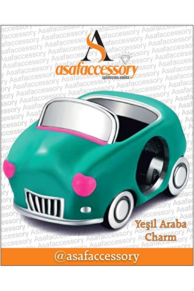 asaf Yeşil Araba Charm | gümüş kaplama