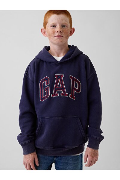 GAP Erkek Çocuk Lacivert VintageSoft Arch Logo Sweatshirt