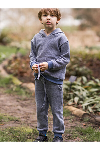 Antebies Organic Blue Hooded Boys' Tracksuit Set