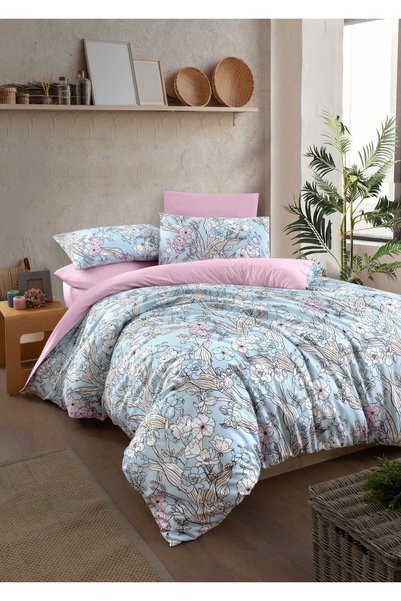 MyStory Home Lastikli Çarşaflı Çift Kişilik Nevresim Takımı Fiore