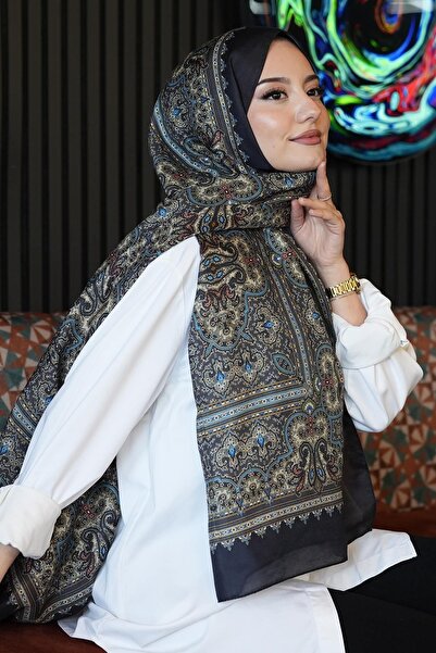 AFVENTE Klasik Desen Kahve Soft Pamuk Şal