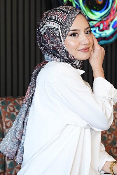 AFVENTE Κόκκινο βαμβακερό σάλι Paisley με σχέδιο