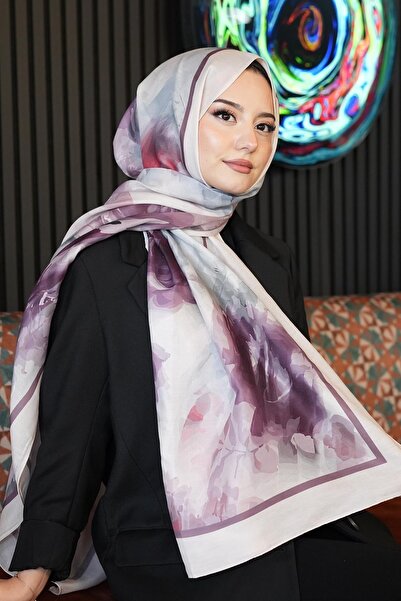 AFVENTE Akverel Pattern Dried Rose Soft Cotton Shawl