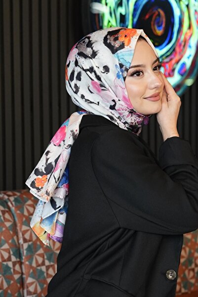 AFVENTE Βαμβακερό σάλι - Floral σχέδιο και πολύχρωμο