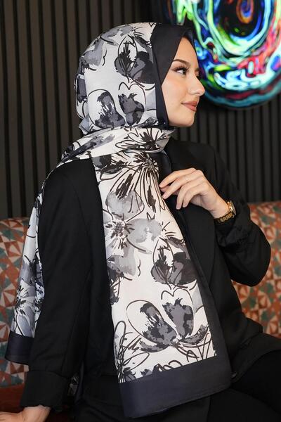 AFVENTE Șal din bumbac moale cu model de orhidee și scorțișoară