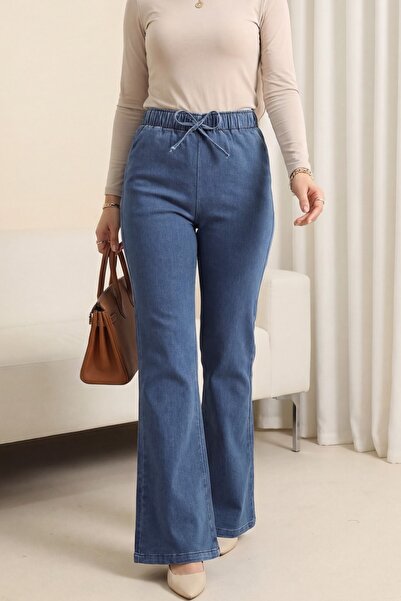 Modamorfo Дънки в испански стил с дантелени детайли - Ледено синьо