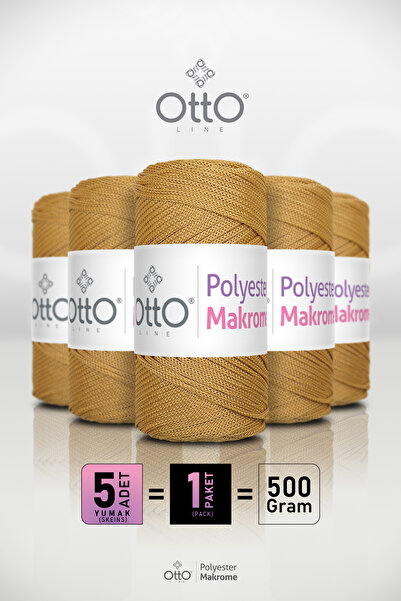 Otto Πολυεστερικό Μακραμέ - Μουσταρδί - Πακέτο 5 τεμαχίων - 2mm/100gr/100m - ...