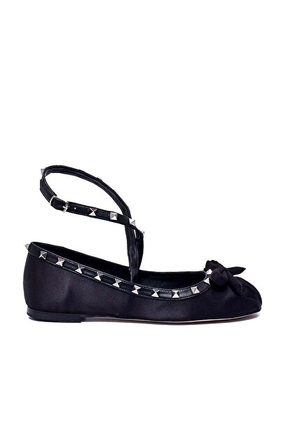 Sofia Baldi Black Satin Women's Ballerinas - Raso Design