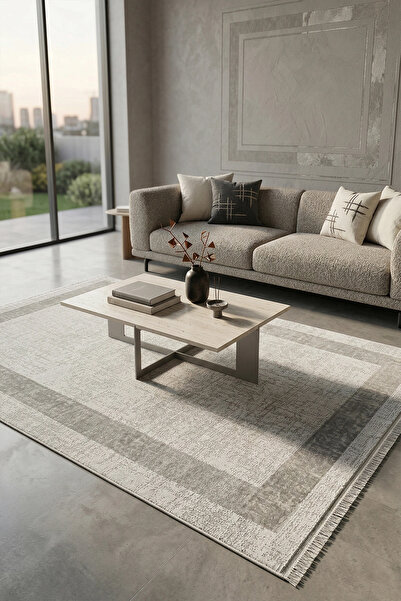 WOOLEN HOME WoolenDior Koleksiyonu Akrilik İplik, Pamuk ve Jüt Tabanlı Halı M...