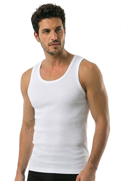 Öts Σετ 2 ανδρικών καμιζόλες λευκές (100% βαμβάκι)