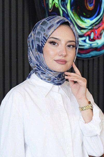 AFVENTE Μοτίβο Βούρτσας Indigo Soft P Βαμβάκι Κασκόλ