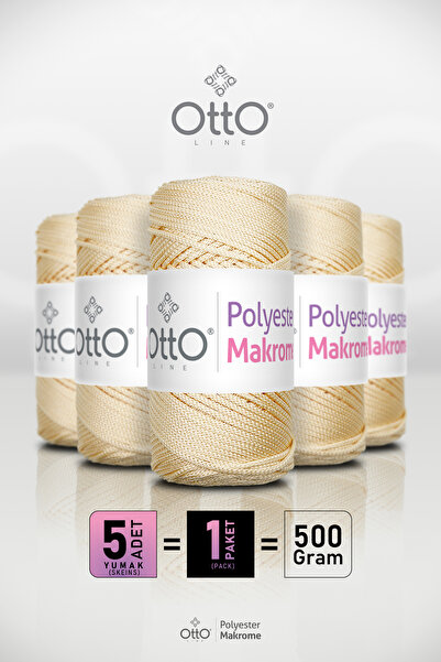Otto Πολυεστέρας Μακραμέ - Κρεμ - Συσκευασία 5 τεμαχίων - 2mm/100gr/100m - Σο...