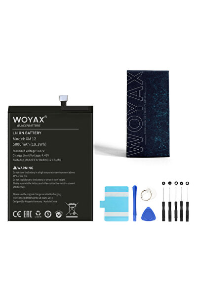 woyax by Deji Xiaomi Redmi 12 Uyumlu Premium Mucize Batarya