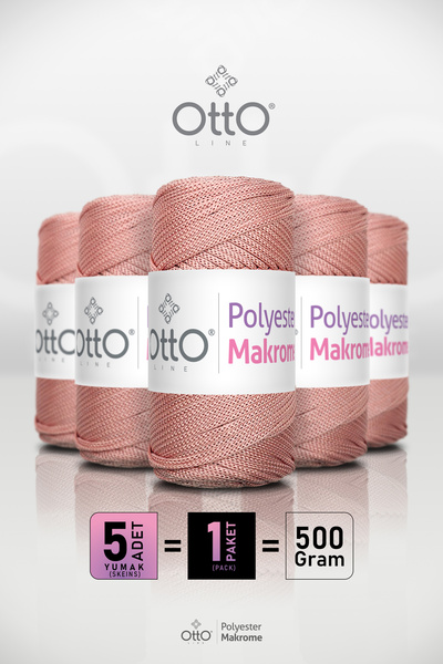 Otto Πολυεστερική Μακραμέ - Πούδρα - Συσκευασία 5 τεμαχίων - 2mm/100gr/100m -...