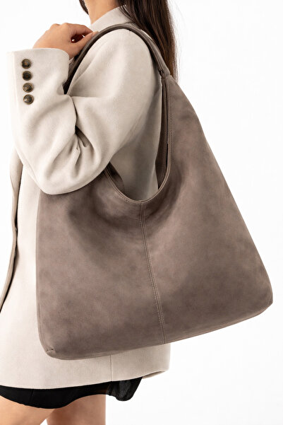 Berlin bags Γυναικεία τσάντα ώμου Velora Suede μεγάλου μεγέθους με εσωτερική ...