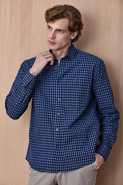 SMILE Mosso Navy Blue 100% Cotton Shirt