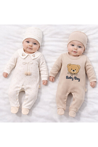Ozz Baby YENİ DOĞAN ERKEK BEBEK 0/3-3/6 AY BABY BOY 2Lİ TULUM SETİ VE MÜSLİN ...