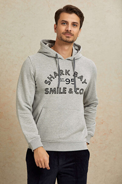 SMILE Riwory Gray 100% Cotton Hooded Sweatshirt