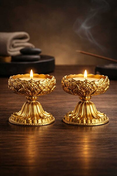 Yaratıcı sanatlar atölyesi 2'li Dekoratif Ayaklı Mumluk Takı Kasesi Doğal Taş...