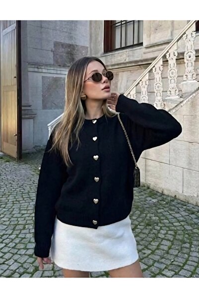 orjinal blue b CARDIGAN TRICOTAT PENTRU FEMEI CU DETALII CU BUTON IN FORMA DE...