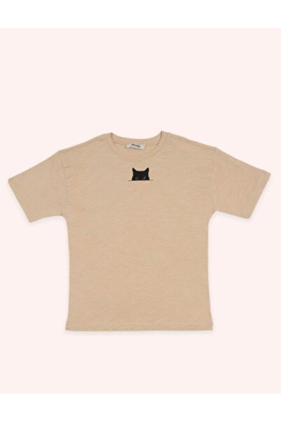 Panço ΑΓΟΡΙΣΤΙΚΗ ΣΤΟΛΗ. Μπλουζάκι με γάτα και κοντά μανίκια GK7043