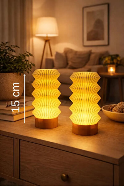 Printorium Modern Pliseli Tealight Mumluk Seti (2’li) – (15 CM) Salon & Yatak...