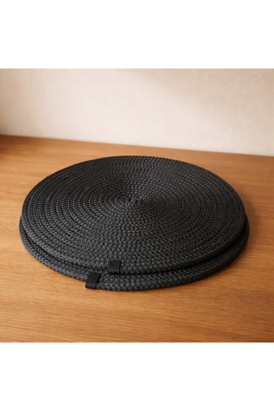 Naspar Ανθρακί Γκρι Χρώμα 2 Τεμάχια 32 εκ. Σετ Πιάτων / Σουβέρ / Αμερικάνικο ...