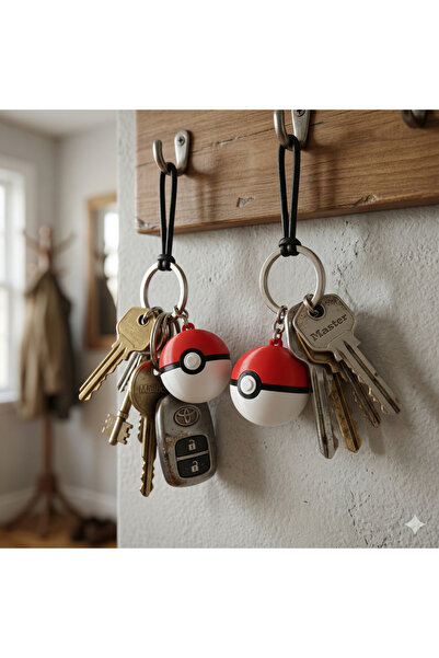 2'li Set: Pokéball (Pokemon Topu) Anahtarlık - "Seni Seçtim" Sevgili ve Arkadaş Kombini